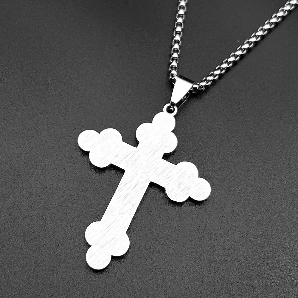 IC XC Cross Stainless Steel Pendant Necklace