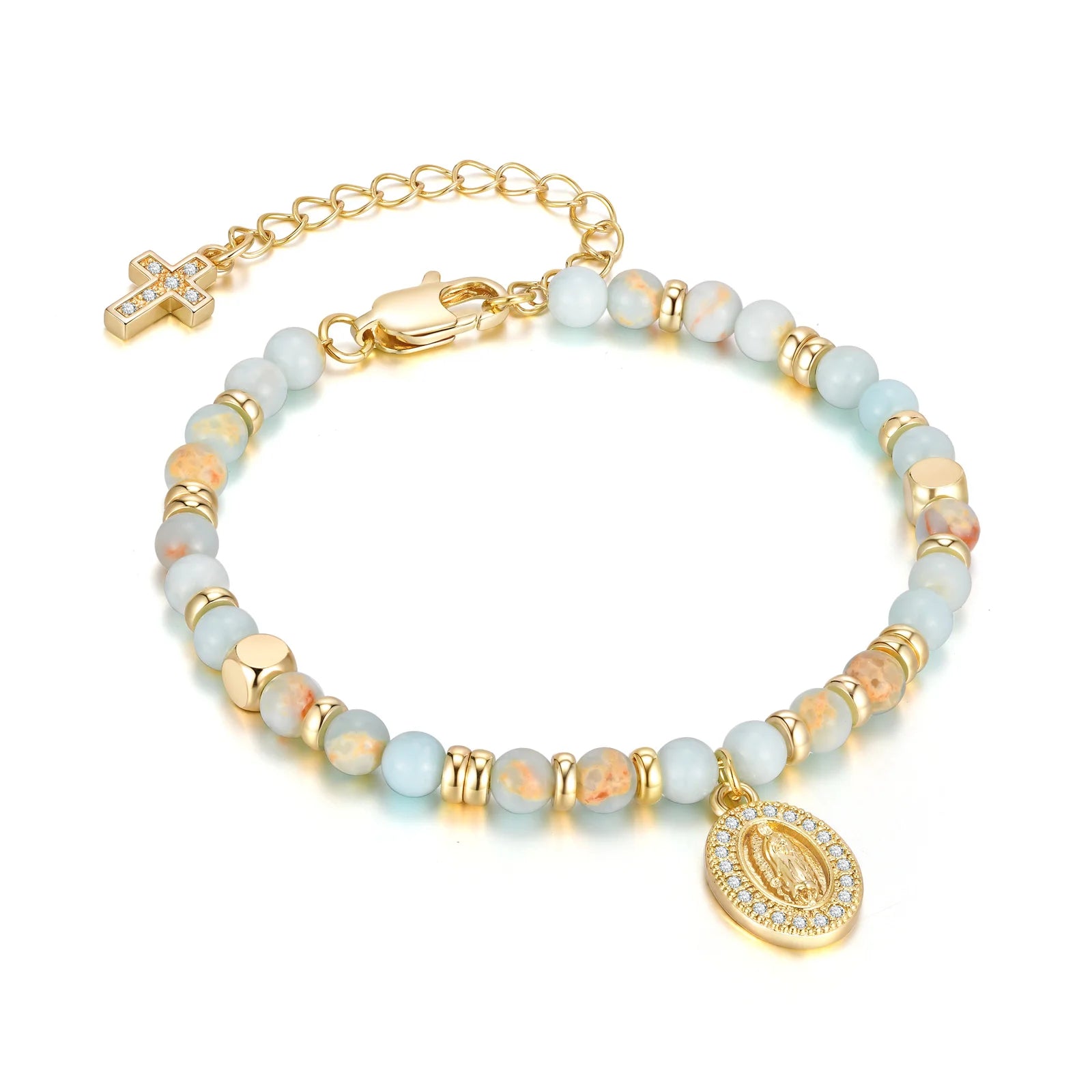Virgin Mary Cross Bracelet