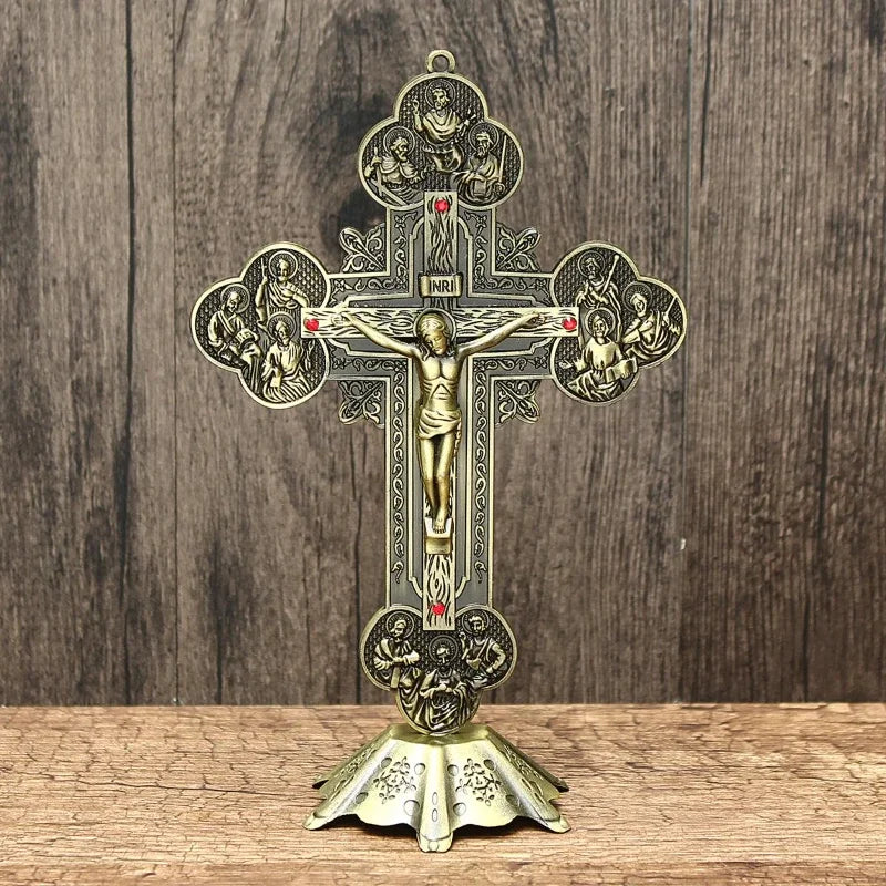 Crucifix on The Stand Cross Crucifix Home Decoration