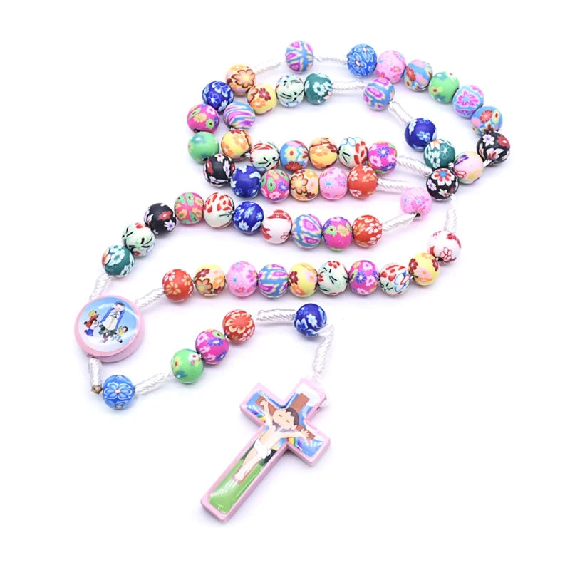 Multicolored Rosary with soft wooden beads