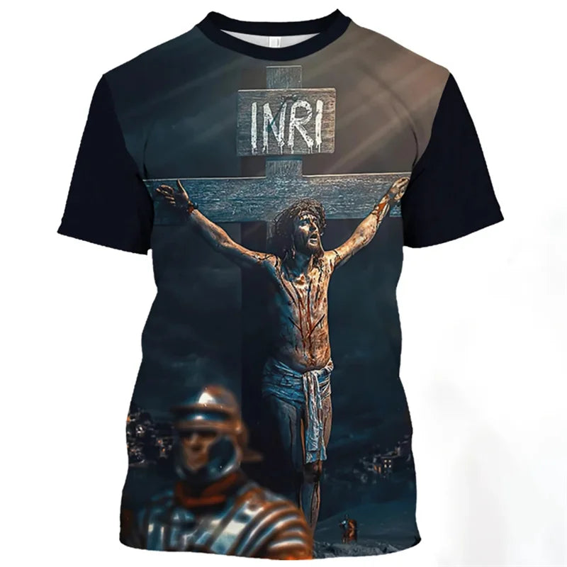 Jesus Christ Pattern T Shirt  3D