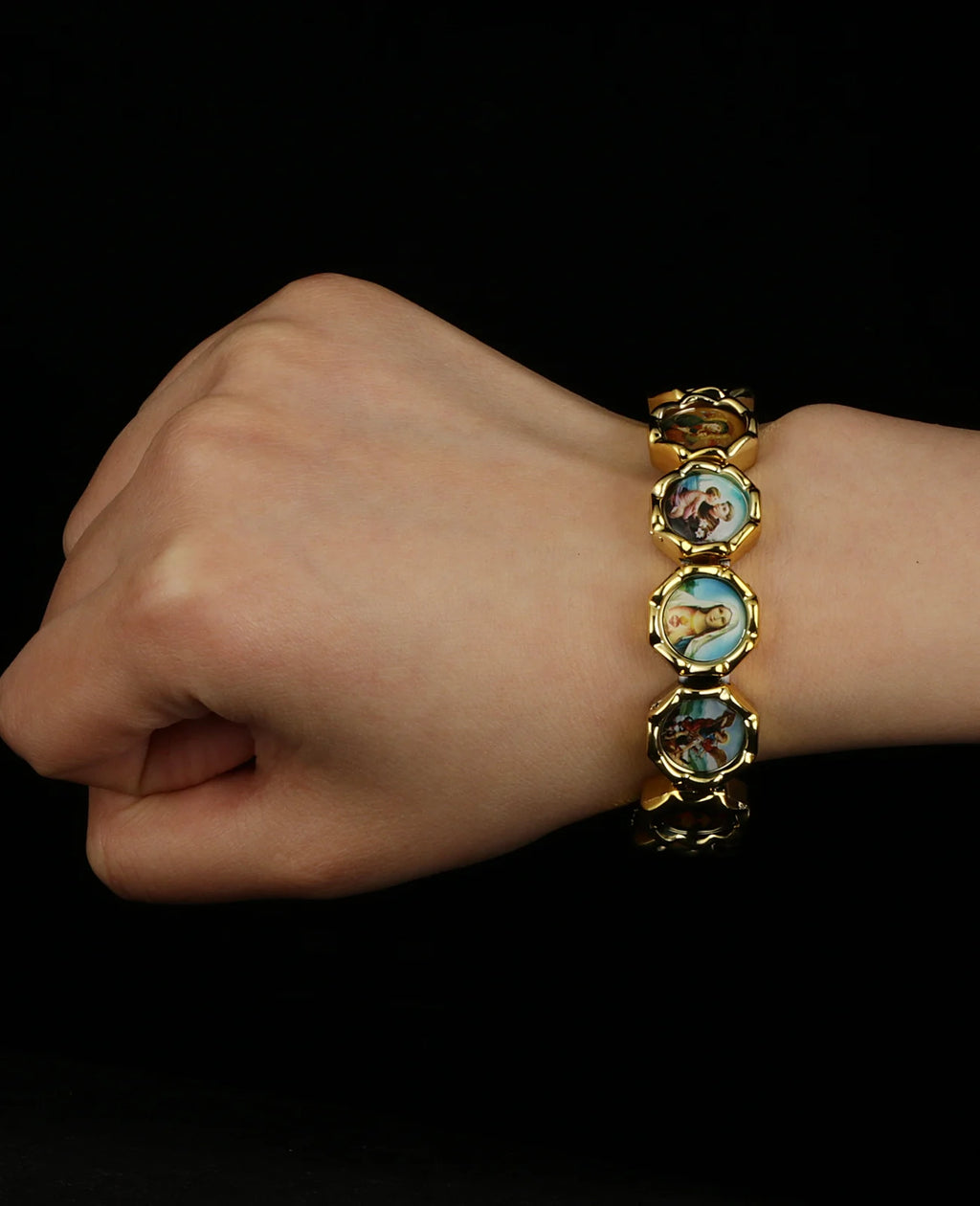 Holy Icon  Sacred Heart Elastic Stretch Bracelet