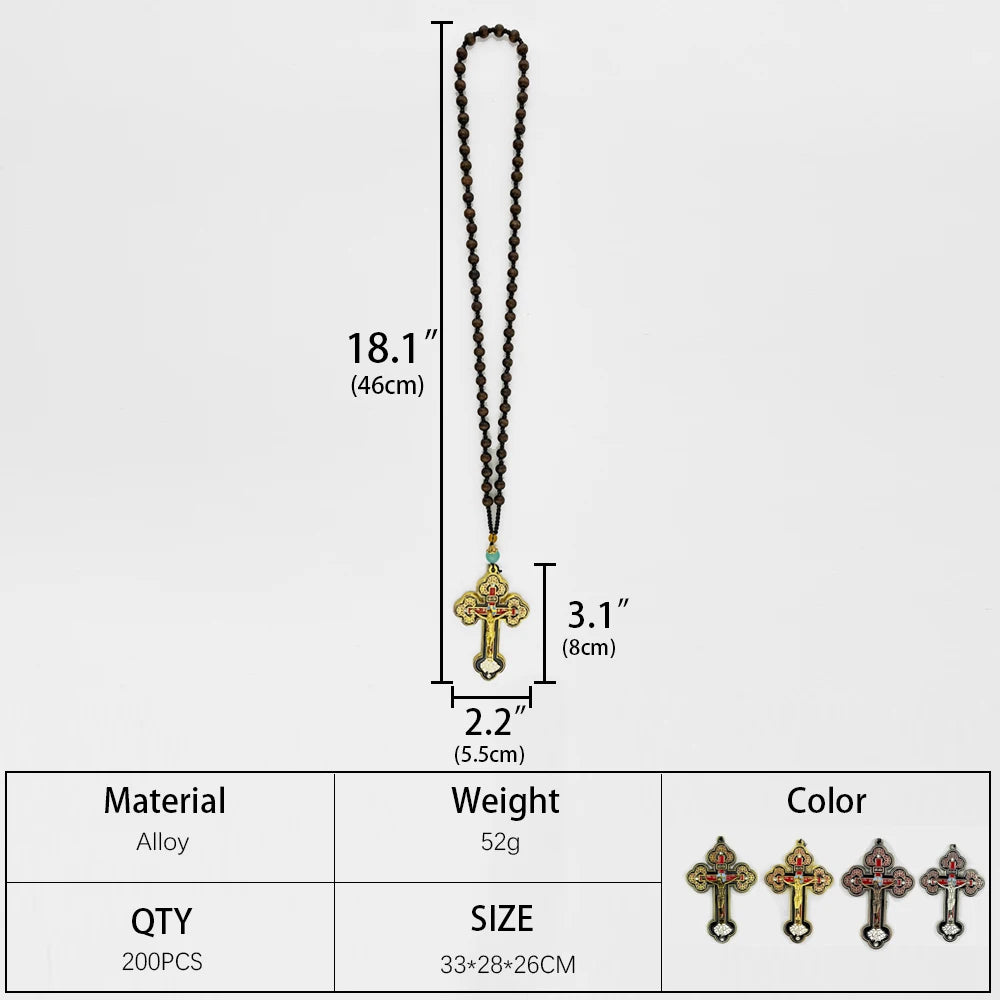 Handcrafted  Cross Pendant with Jerusalem Medal and Crucifix