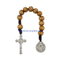 Large Wooden Rosary Beads Handwoven Cross Pendant For Daily Devotion