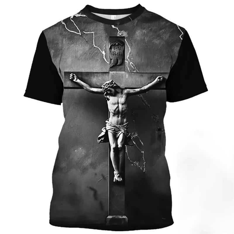 Jesus Christ Pattern T Shirt  3D