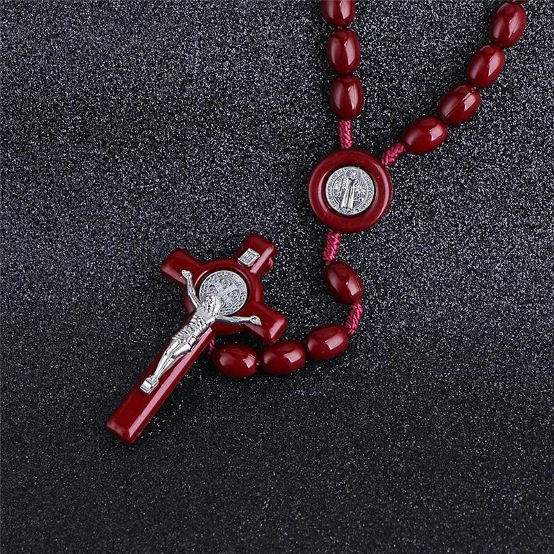 Large  Beaded Carved Rosary with Pendant