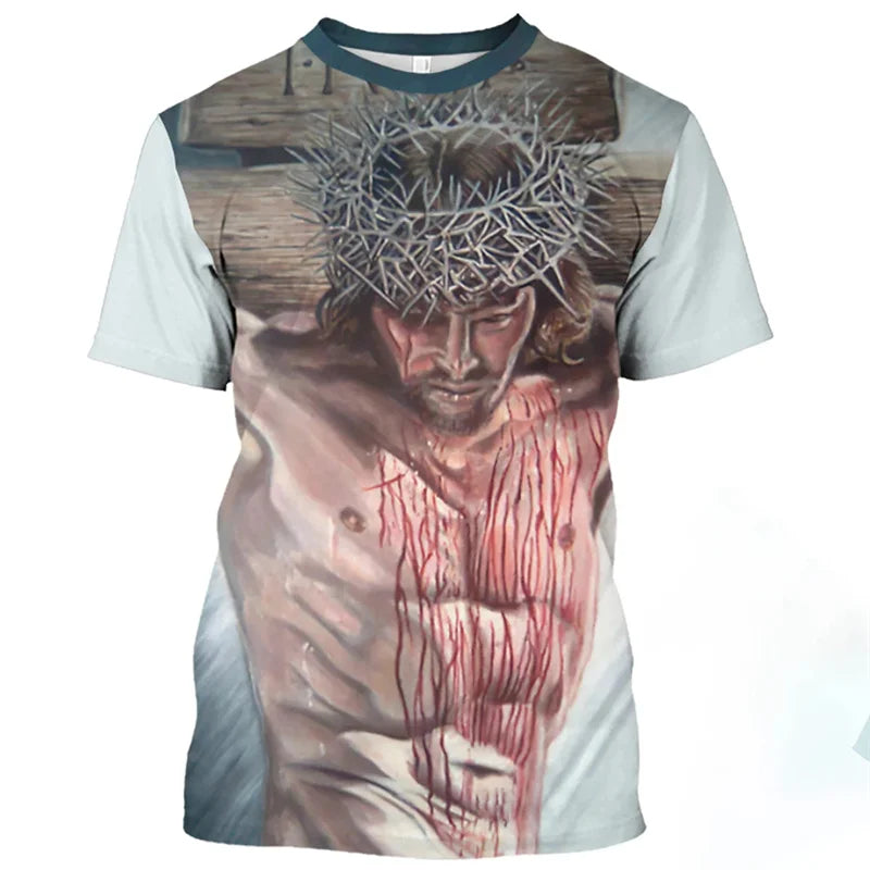 Jesus Christ Pattern T Shirt  3D