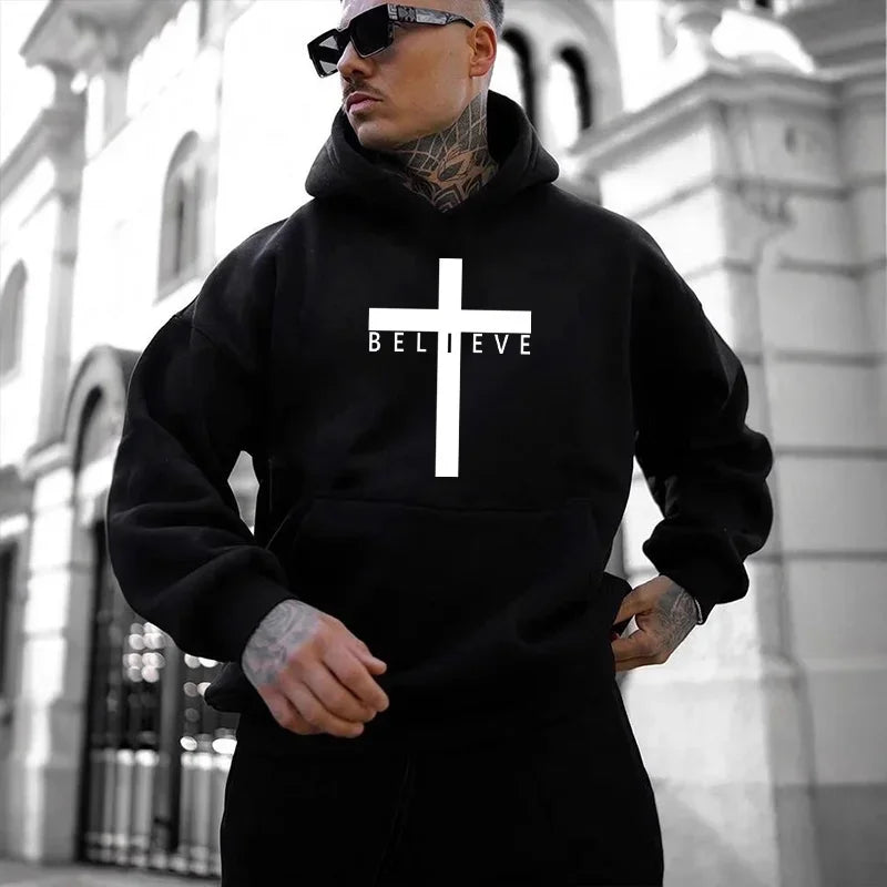 Jesus Cross Printed Hoodies