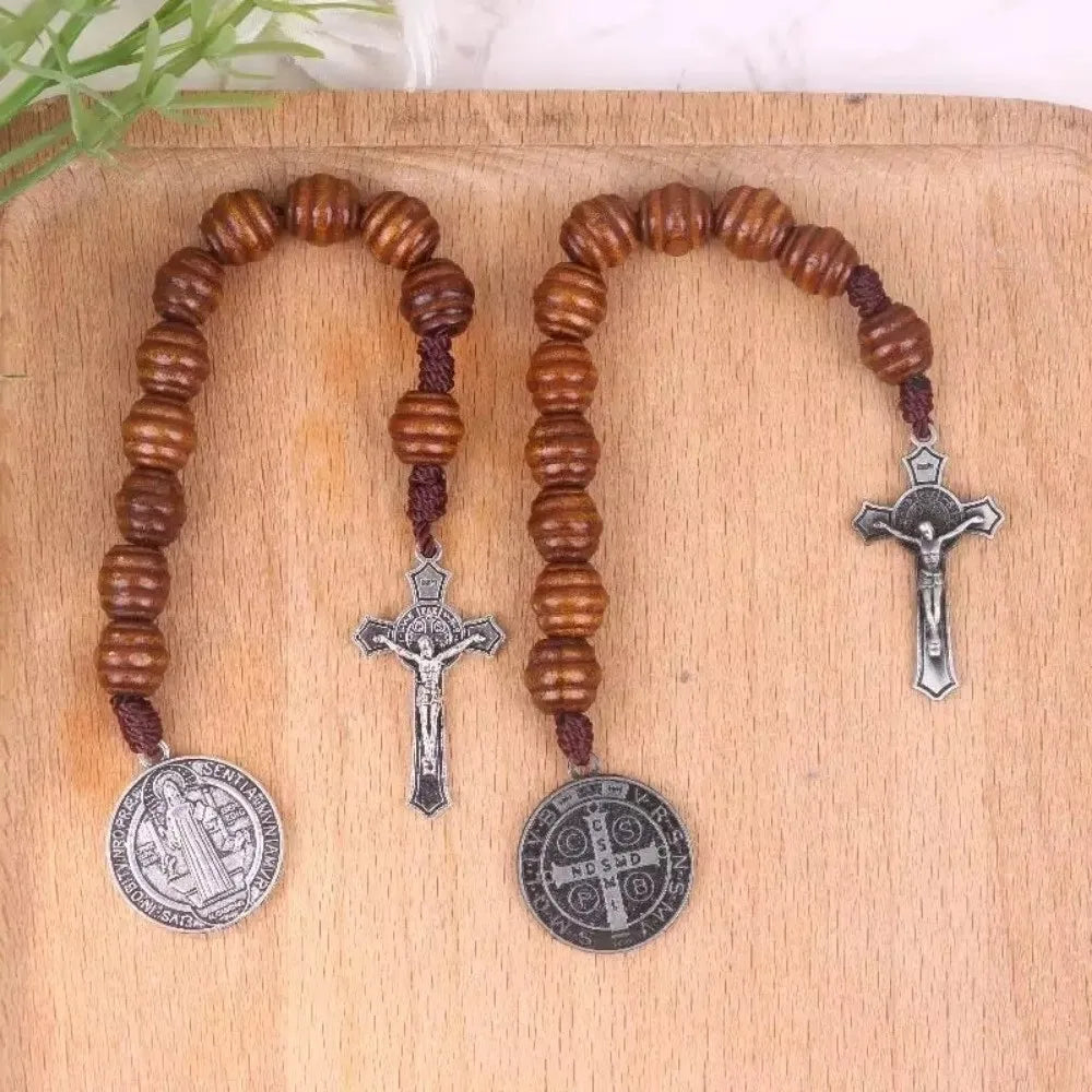Saint Benedict Medal wooden Handmade Beads