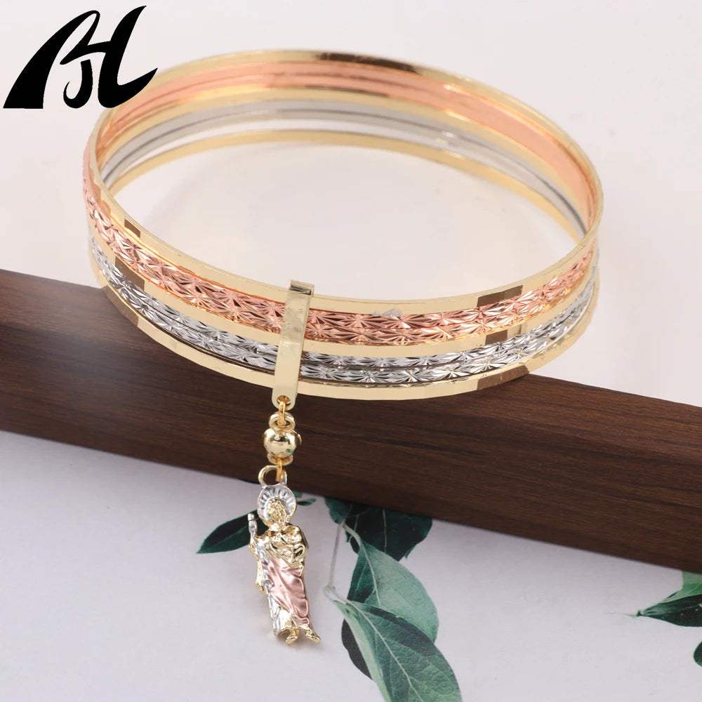 Virgin Mary Three-color 7 day  bracelet 18K gold plated
