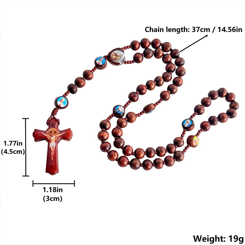 Handmade Large Wooden Rosary with Crucifix