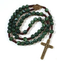 Virgin Mary/st Benedict Rosary Beads Necklace For Women Men Cross Crucifix Pendant