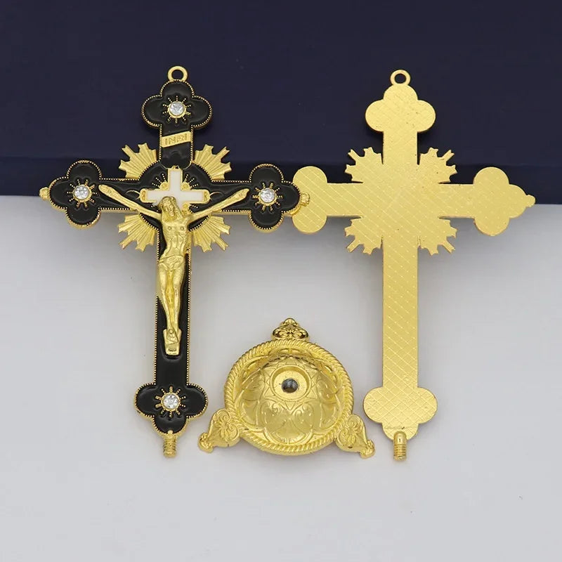 Church Relics Figurines Crucifix Jesus Christ On The Stand Cross Wall Crucifix Antique Home Chapel Decoration Prayer Crosses
