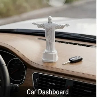Christ The Redeemer Statue White Resin Sculpture Rio Landmark Ornament