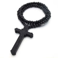 Wooden Beaded Rosary Necklace