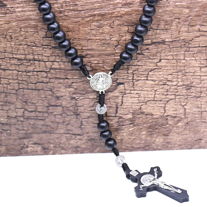 Large Handmade Round Bead Rosary Necklace