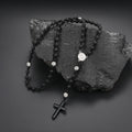 Volcanic Rock St Benedict Black Beaded Rosary for Men Or Women