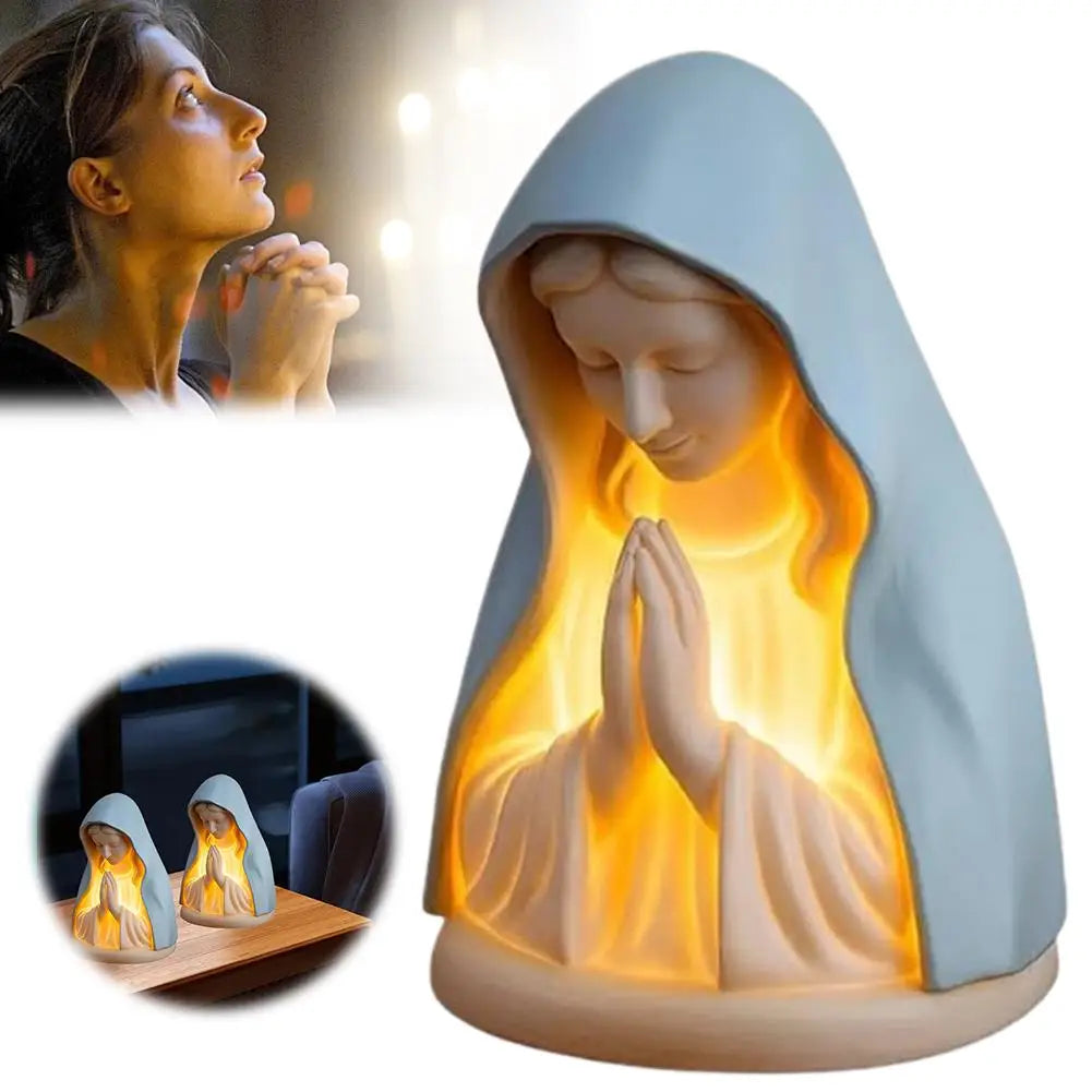 Virgin Mary Prayer Statue with Light