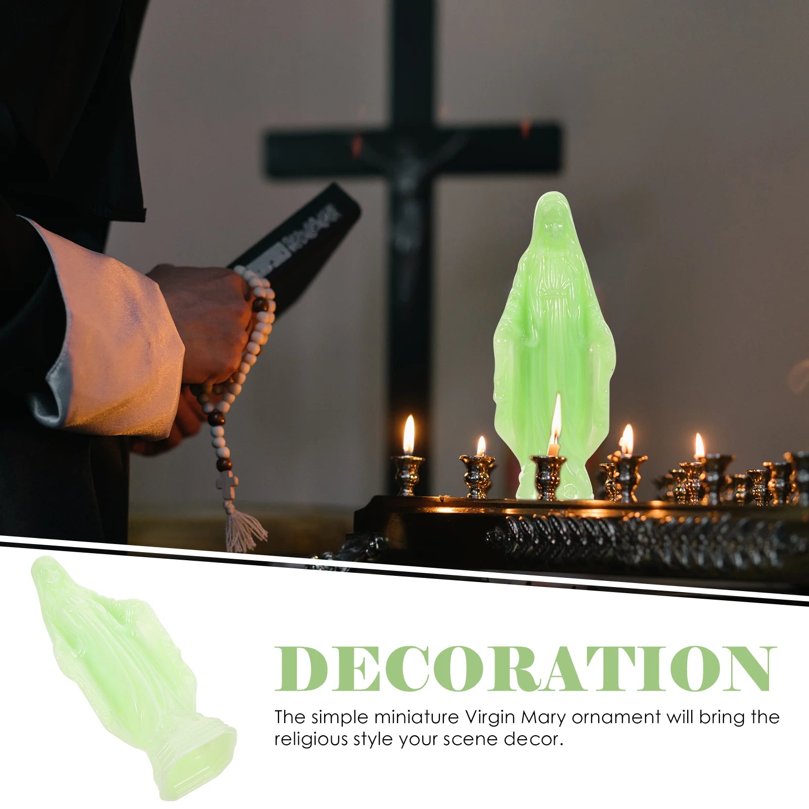 Luminous Glow In The Dark Virgin Mary Statue