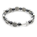 St. Benedict Medal Prayer Bracelets Hematite Beads