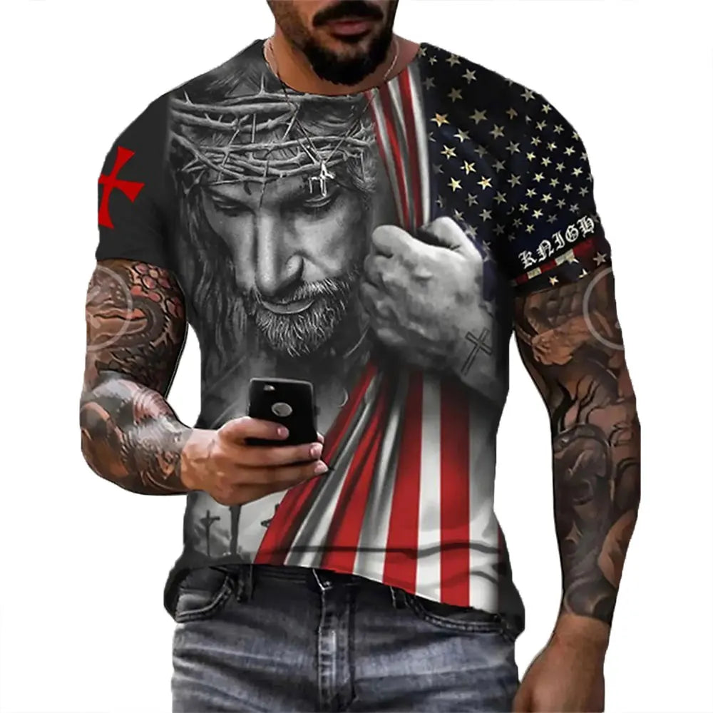 Jesus Christ Cross 3d Printed T-shirts