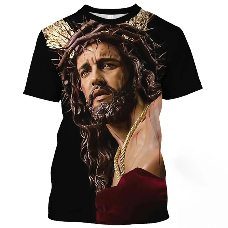 Jesus Christ Pattern T Shirt  3D