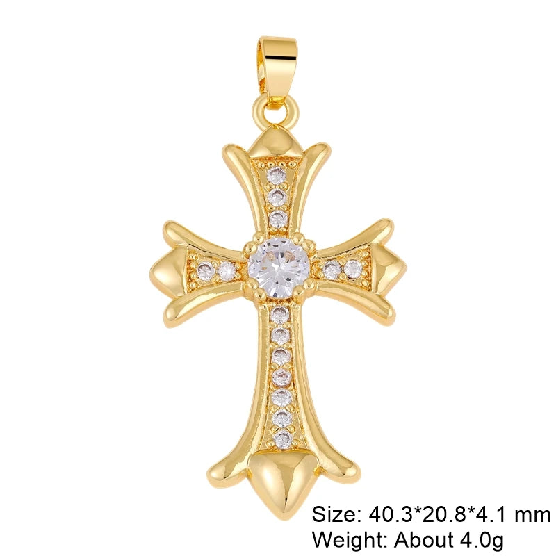Rosary Jewelry Making Handmade 18K Real Gold Plated Opal Shell Cross