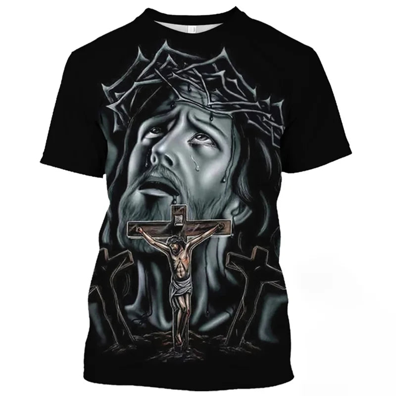 Jesus Christ Pattern T Shirt  3D