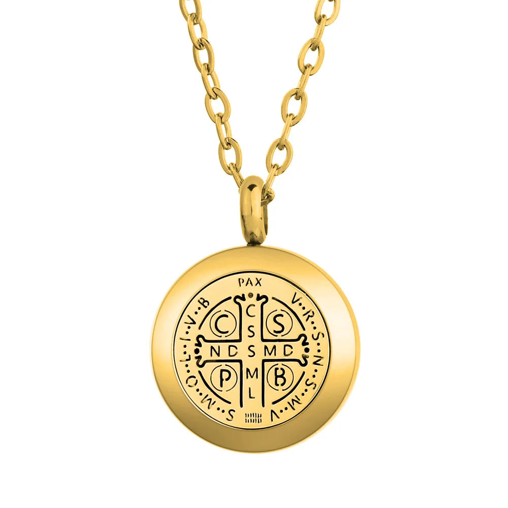 St. Benedict necklace 316L stainless steel pendant and diffuser