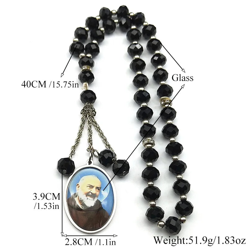 Padre Pio Stainless Steel Gold Color Prayer Beads