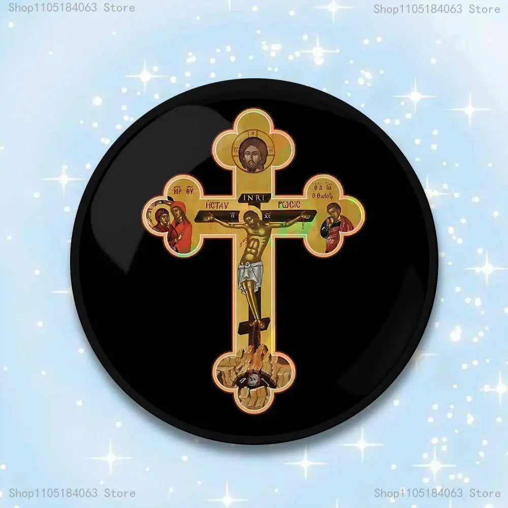 Orthodox Enamel Pin Round Brooch multiple designs