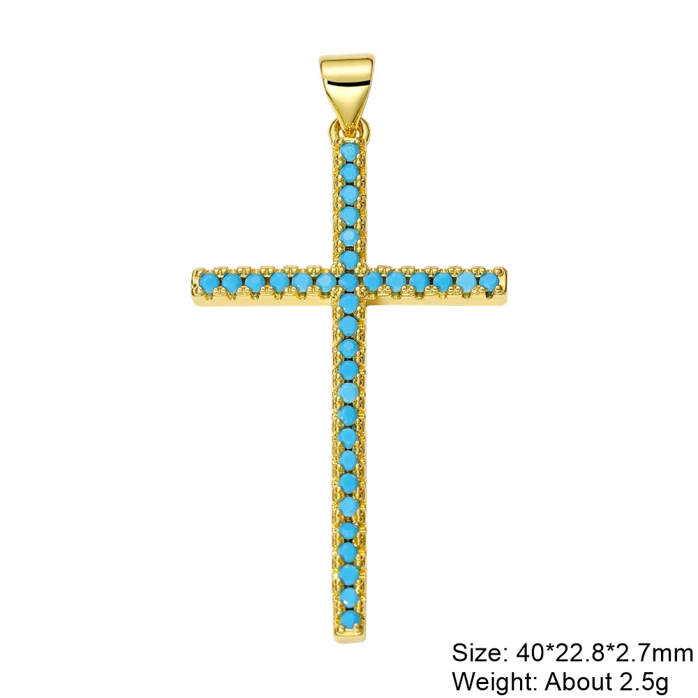 Rosary Jewelry Making Handmade 18K Real Gold Plated Opal Shell Cross