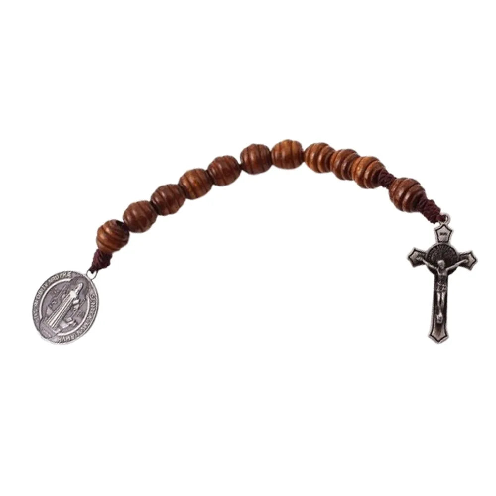 Saint Benedict Medal wooden Handmade Beads