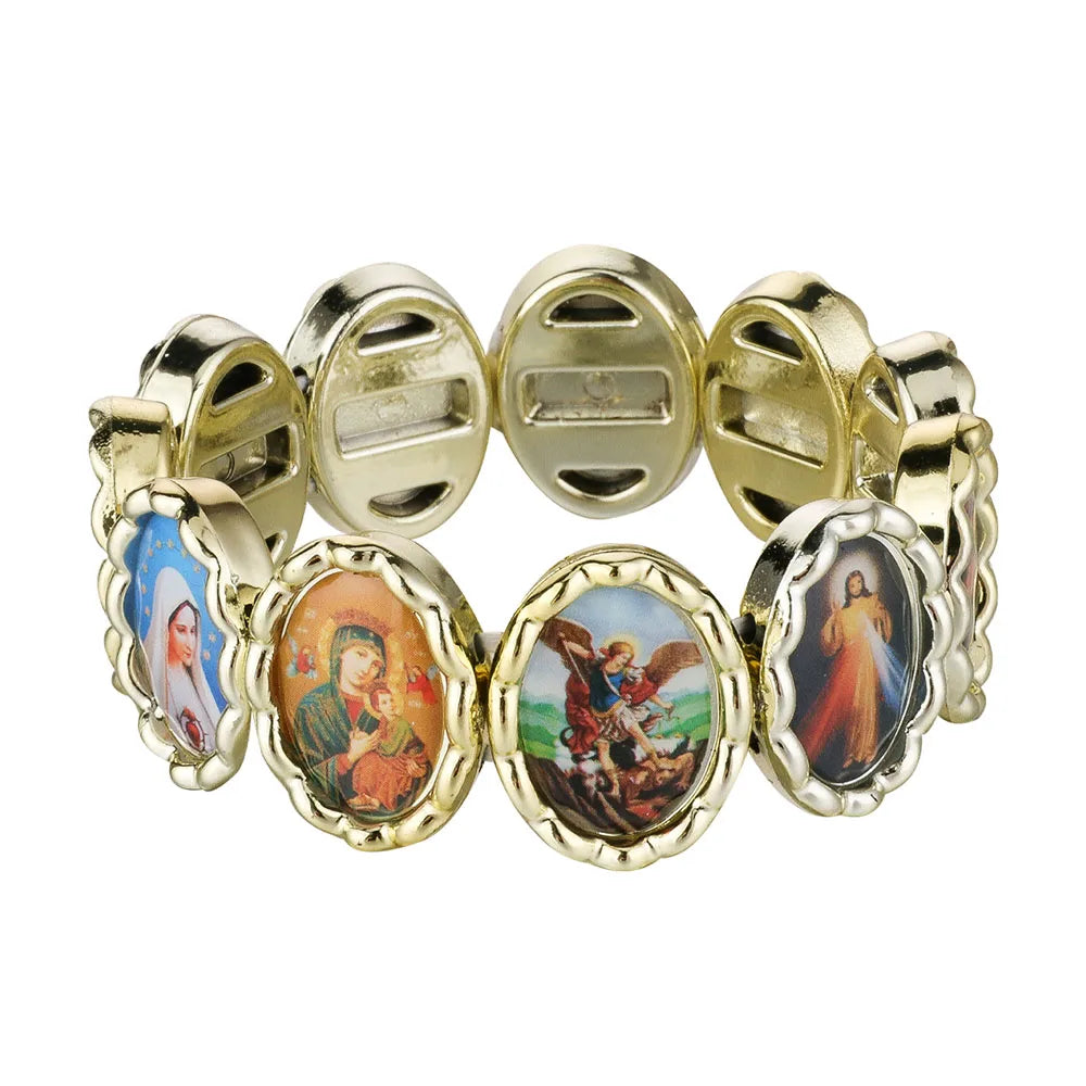 Holy Icon  Sacred Heart Elastic Stretch Bracelet