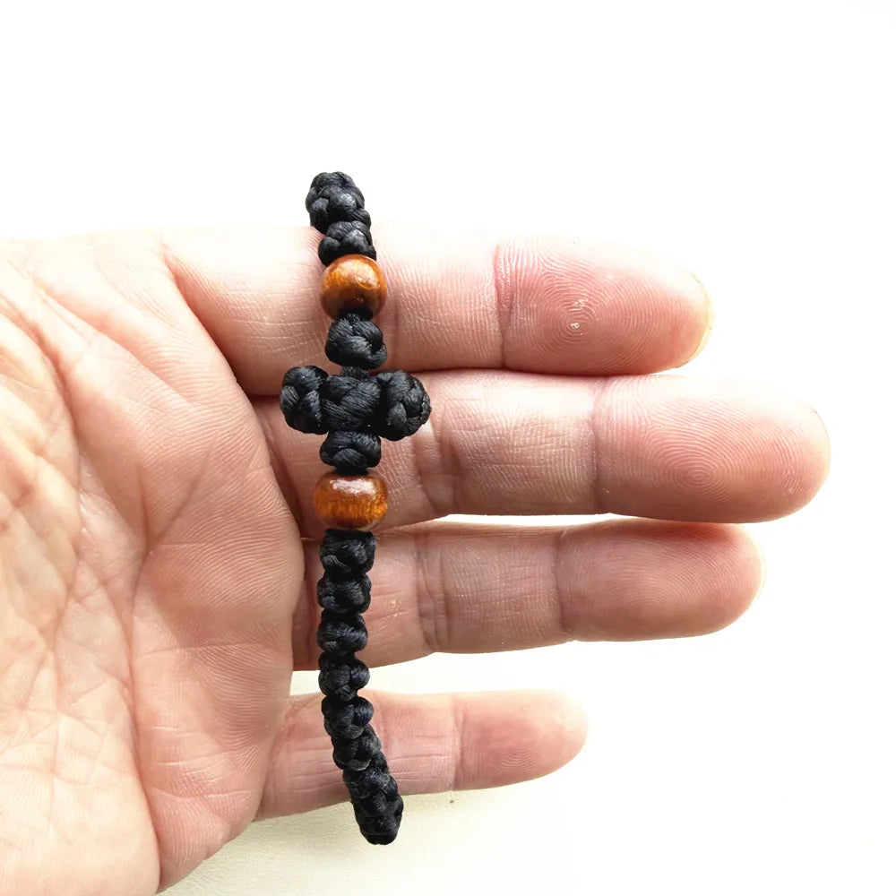 Orthodox Rope Wooden Prayer Beads Rosary Bracelet