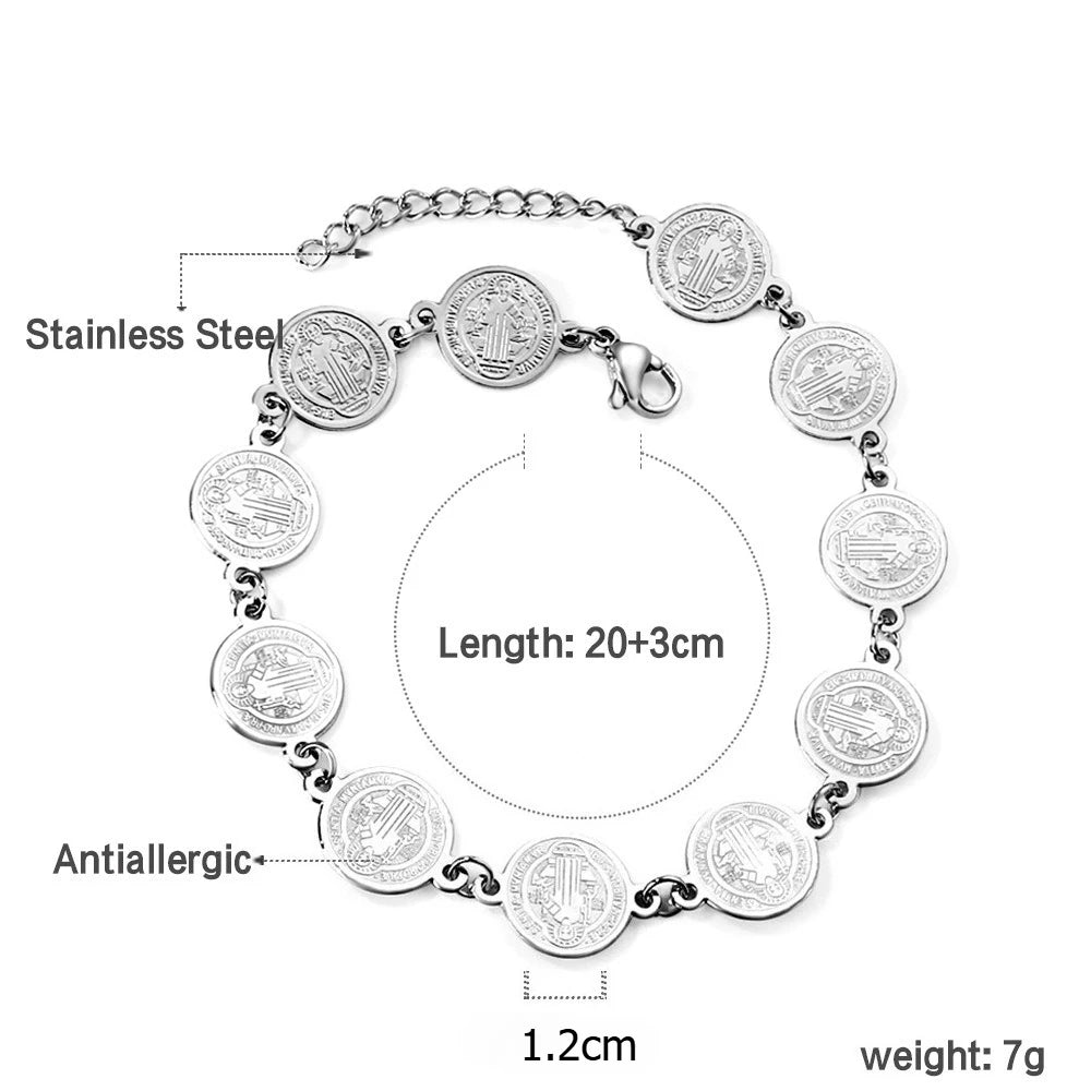 Saint Benedict 11 Pieces Medal Protection Bracelet