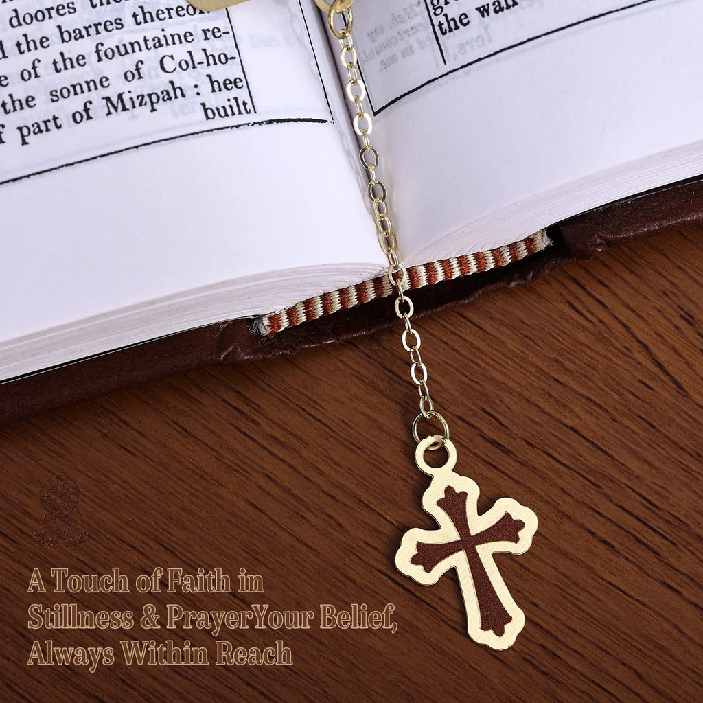 Solid Brass Bible Bookmark with Jesus Engraving
