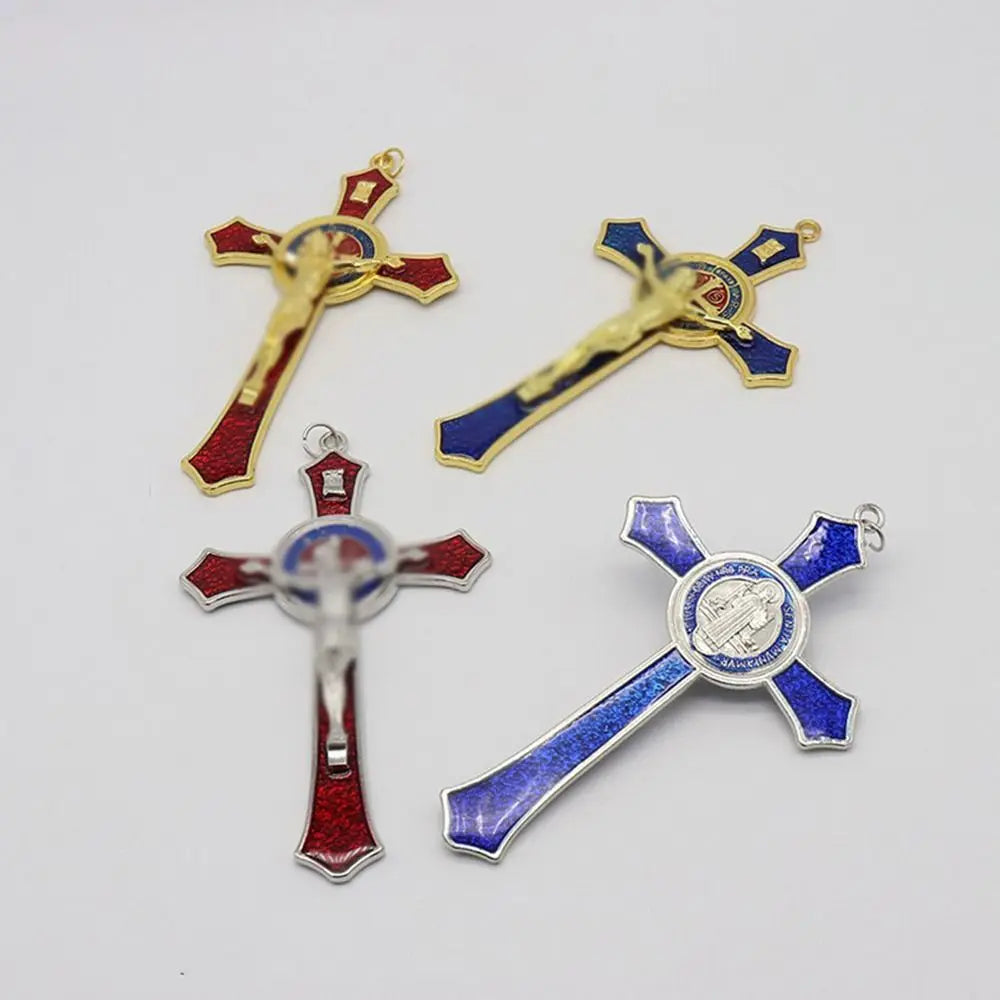 Benedictine Red Enamel Protection Crucifix (4.53*2.76in)