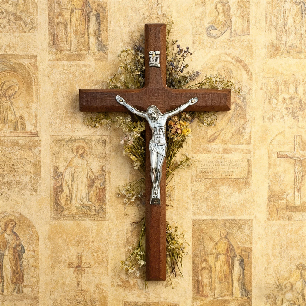 8 Inch Wooden Wall Crucifix