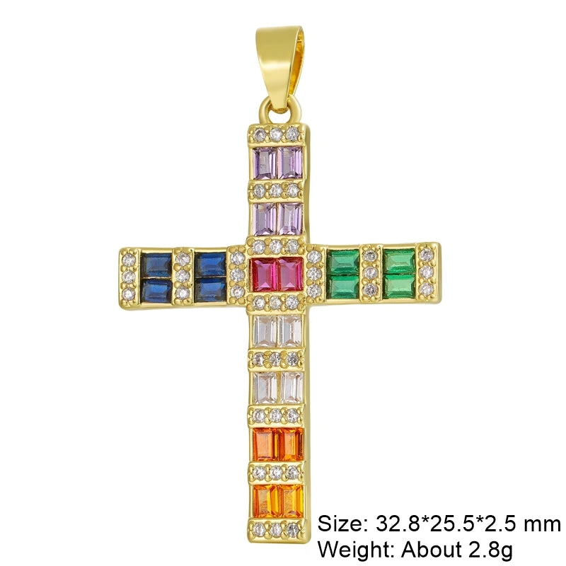 Rosary Jewelry Making Handmade 18K Real Gold Plated Opal Shell Cross