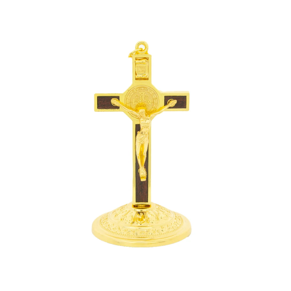 Catholic Cross Saint Benedict Cross 3.5In Gold Silver Plated