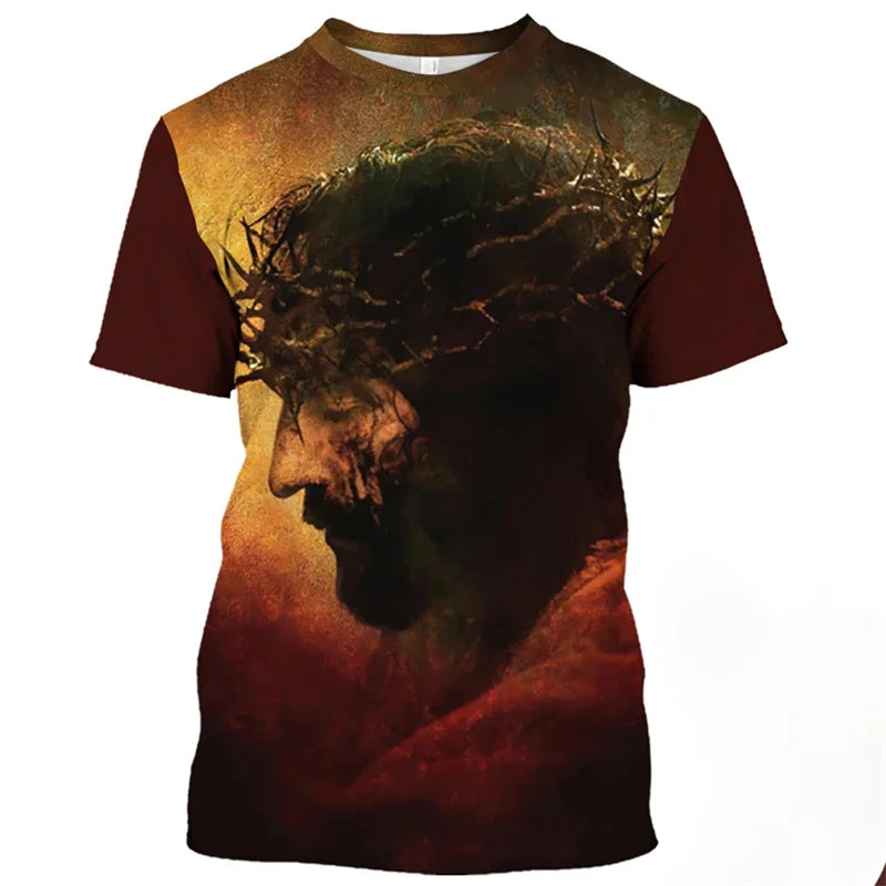 Jesus Christ Pattern T Shirt  3D