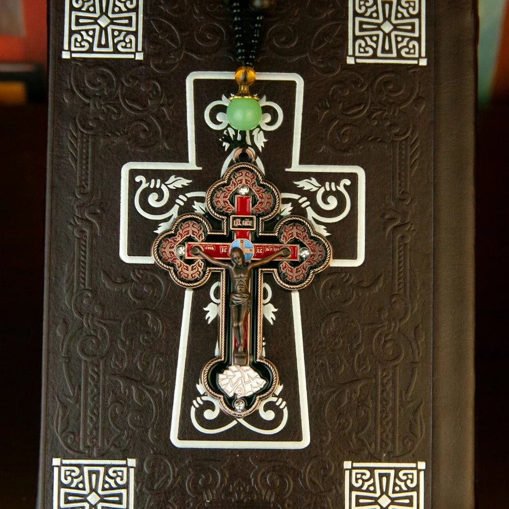 Handcrafted  Cross Pendant with Jerusalem Medal and Crucifix
