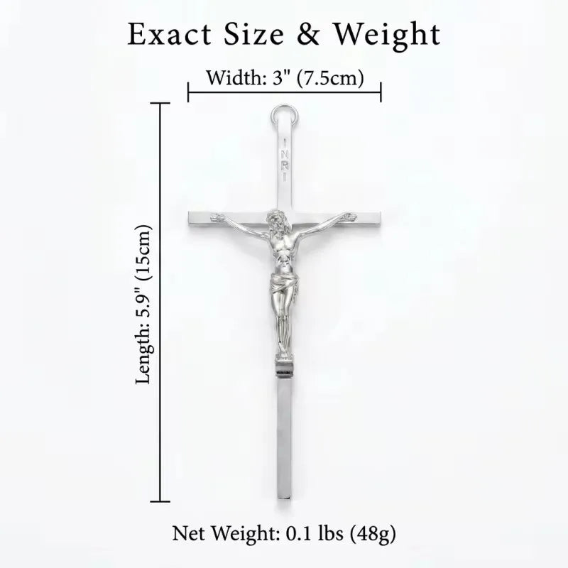 Gold/Silver Plated Wall Crucifix with Jesus Corpus & INRI Engraving