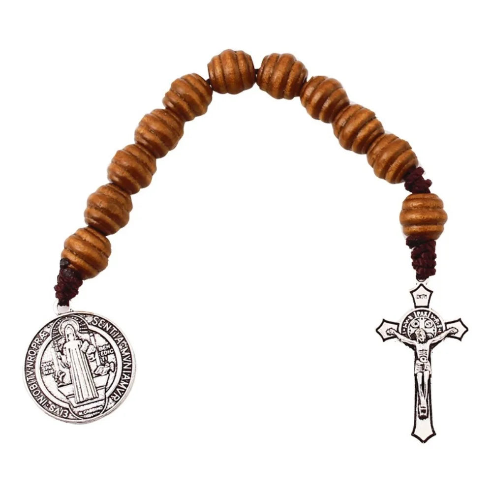 Saint Benedict Medal wooden Handmade Beads