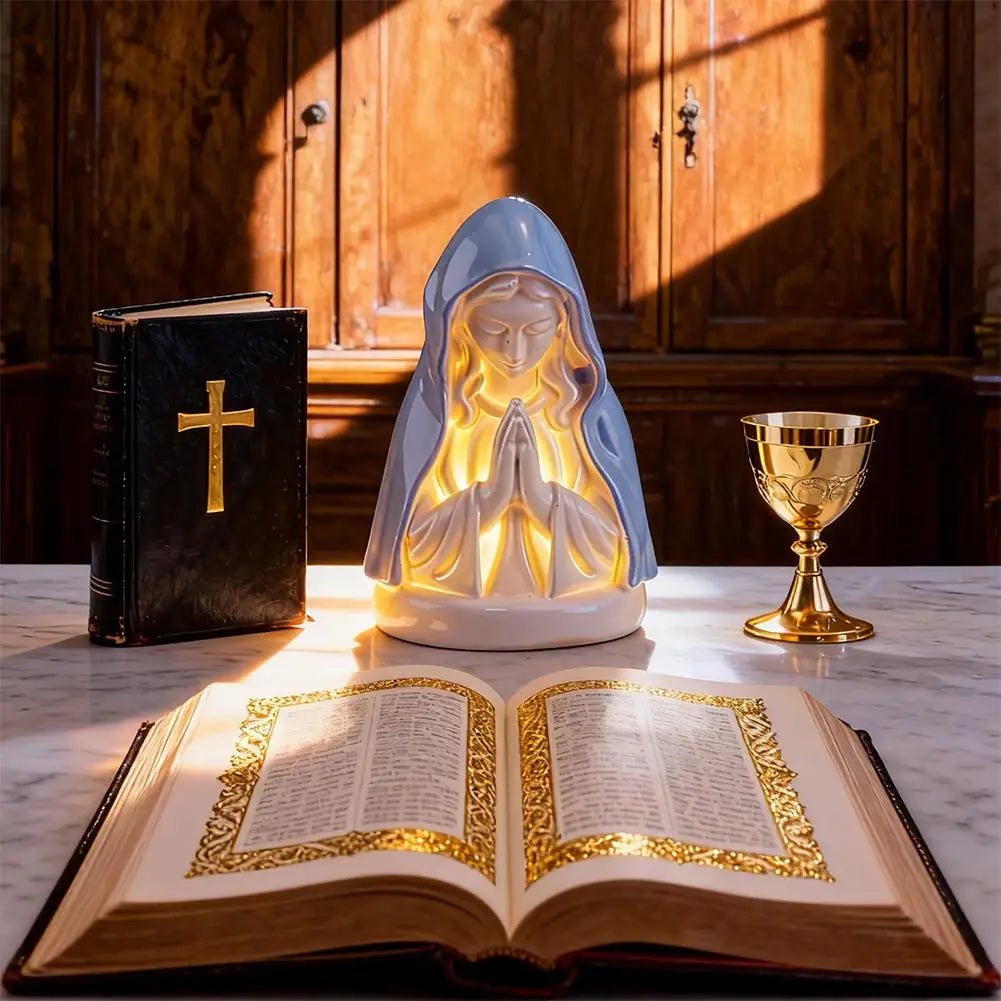 Virgin Mary Prayer Statue with Light