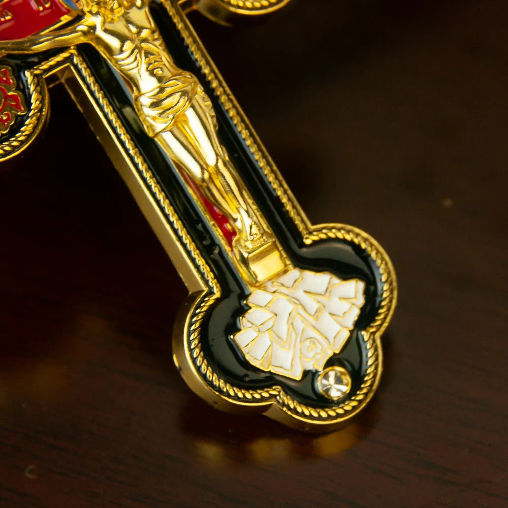 Handcrafted  Cross Pendant with Jerusalem Medal and Crucifix