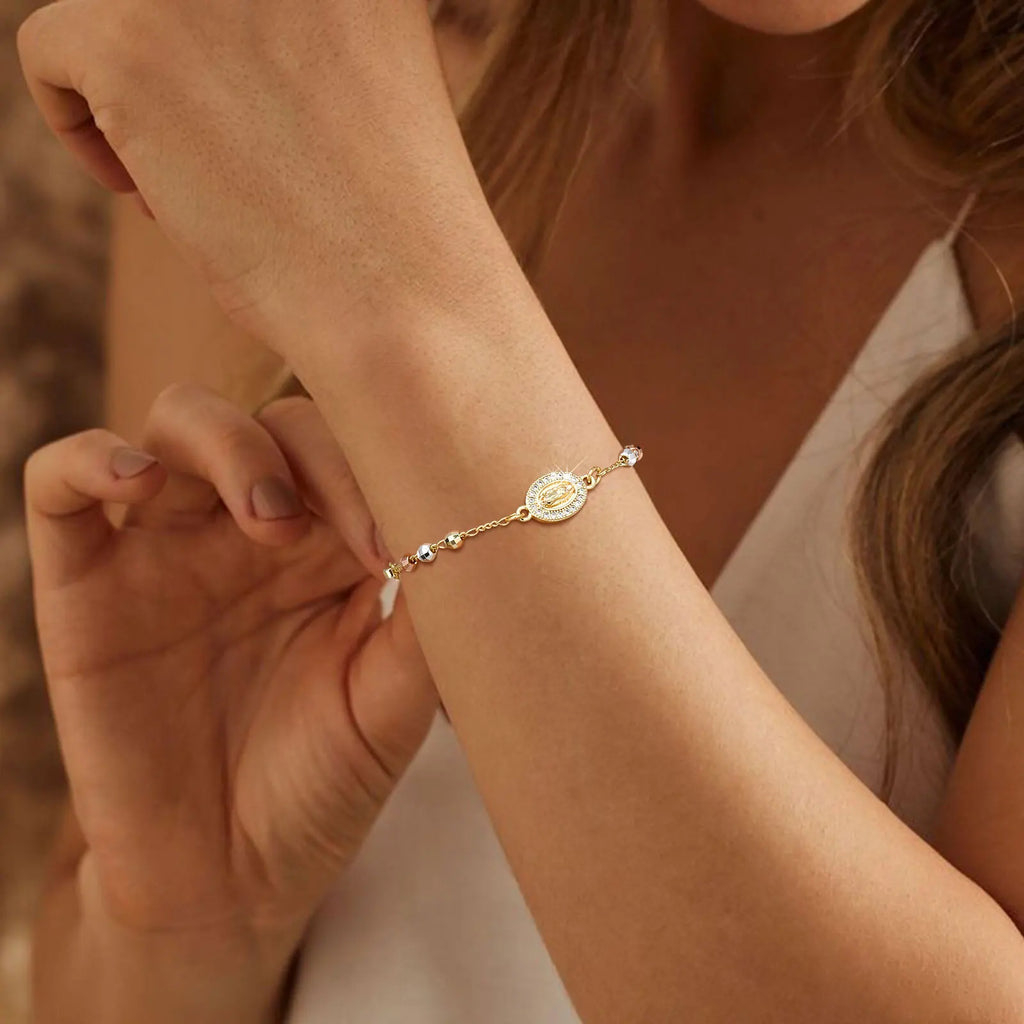 Virgin Mary Cross Bracelet