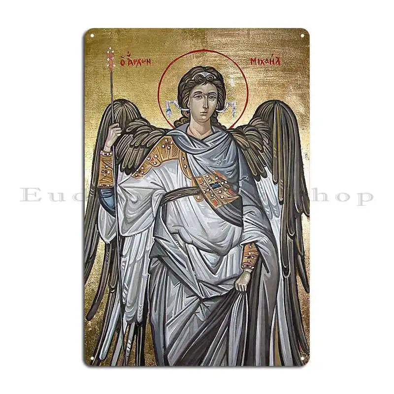 Archangel Michael Eastern Orthodox Icon Metal Sign