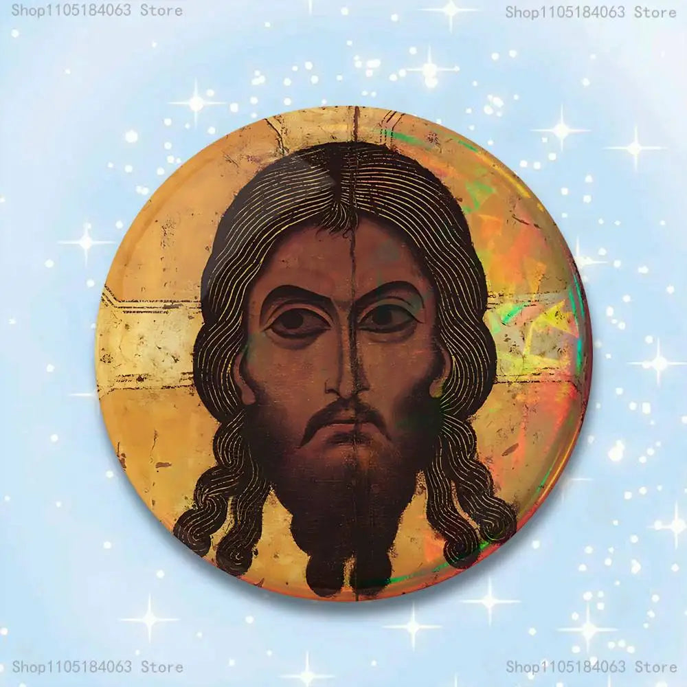 Orthodox Enamel Pin Round Brooch multiple designs